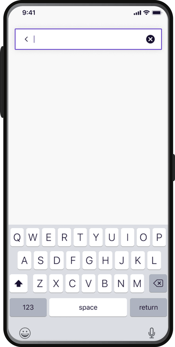 Gif showing how to search and use condition pages in the MyBind app